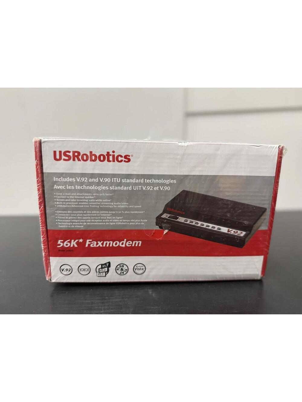 NEW SEALED USRobotics 56K Faxmodem V.92 External Modem Model 5686G Vintage